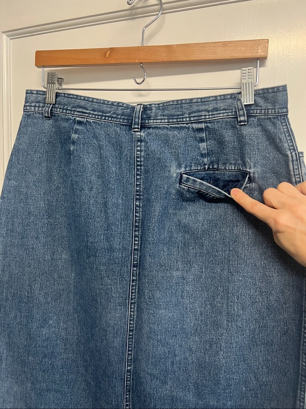 L.L. Bean Blue Denim Maxi Skirt